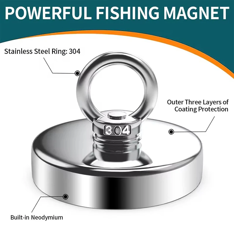 Angelmagnethaken, superstarker Neodym-Hochleistungsmagnet mit versenktem Loch, Ringschraube, Bergung, Sucher, Magnete, abnehmbar