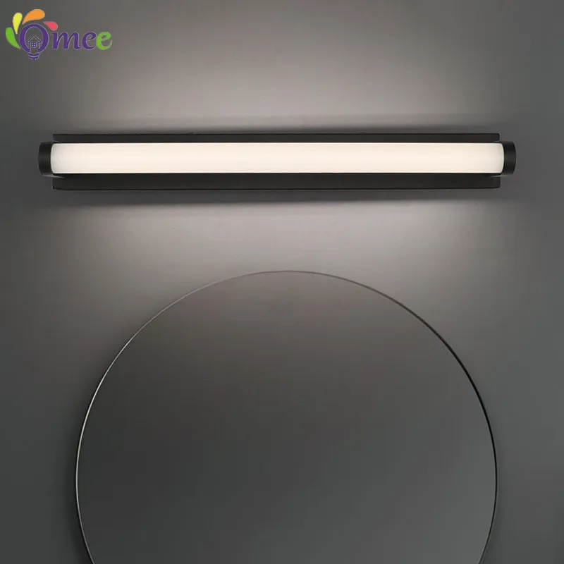 Black 9W/12W Modern Bathroom Light Stainless Steel LED Mirror Lights Makeup Wall Lamp Home Vanity Lighting Fixtures Mirror Lamps