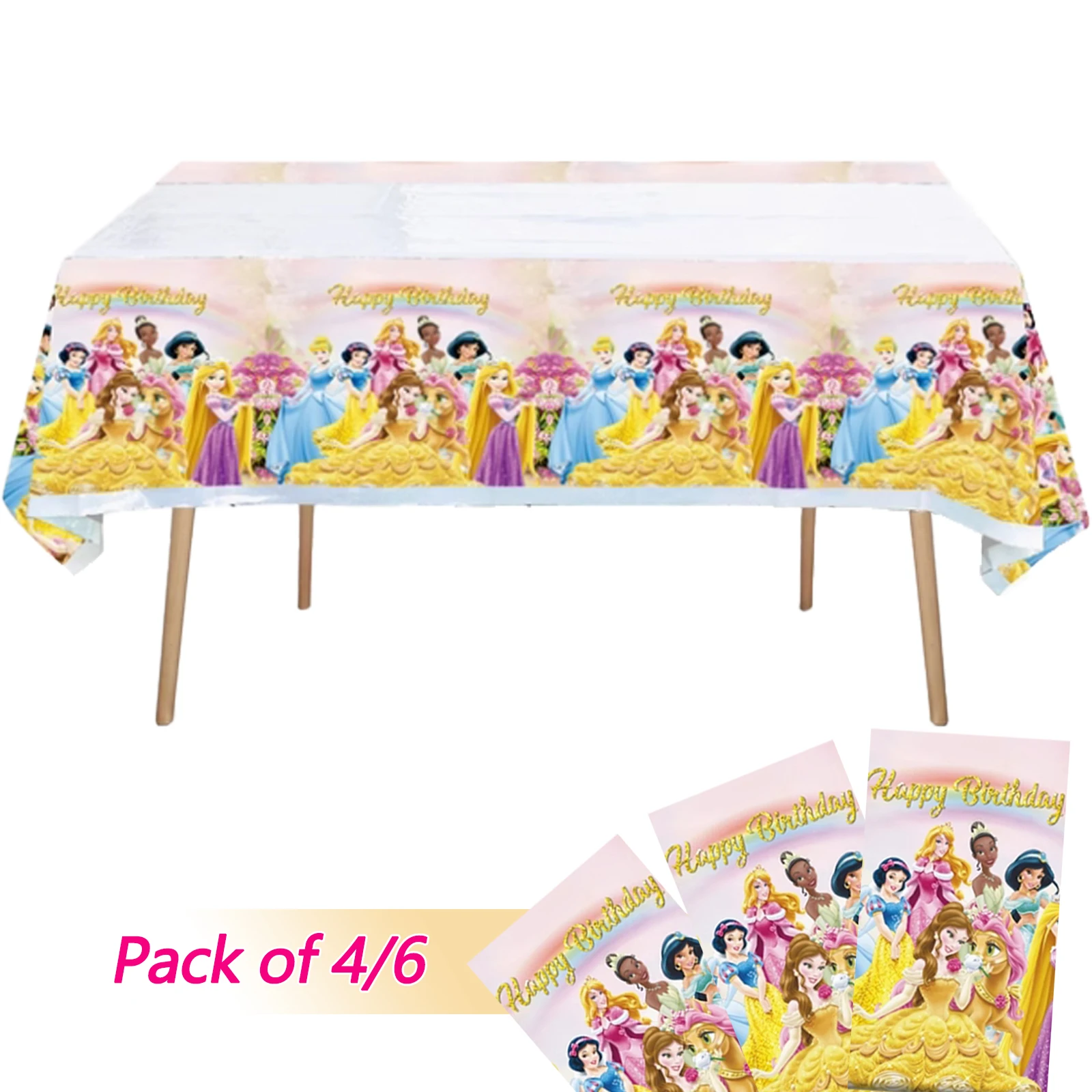 

Набор из 4/6 предметов: Скатерть «Принцесса» для дня рождения, украшение стола, посуда, сувениры для девочек, тематические принадлежности для вечеринки, подарок