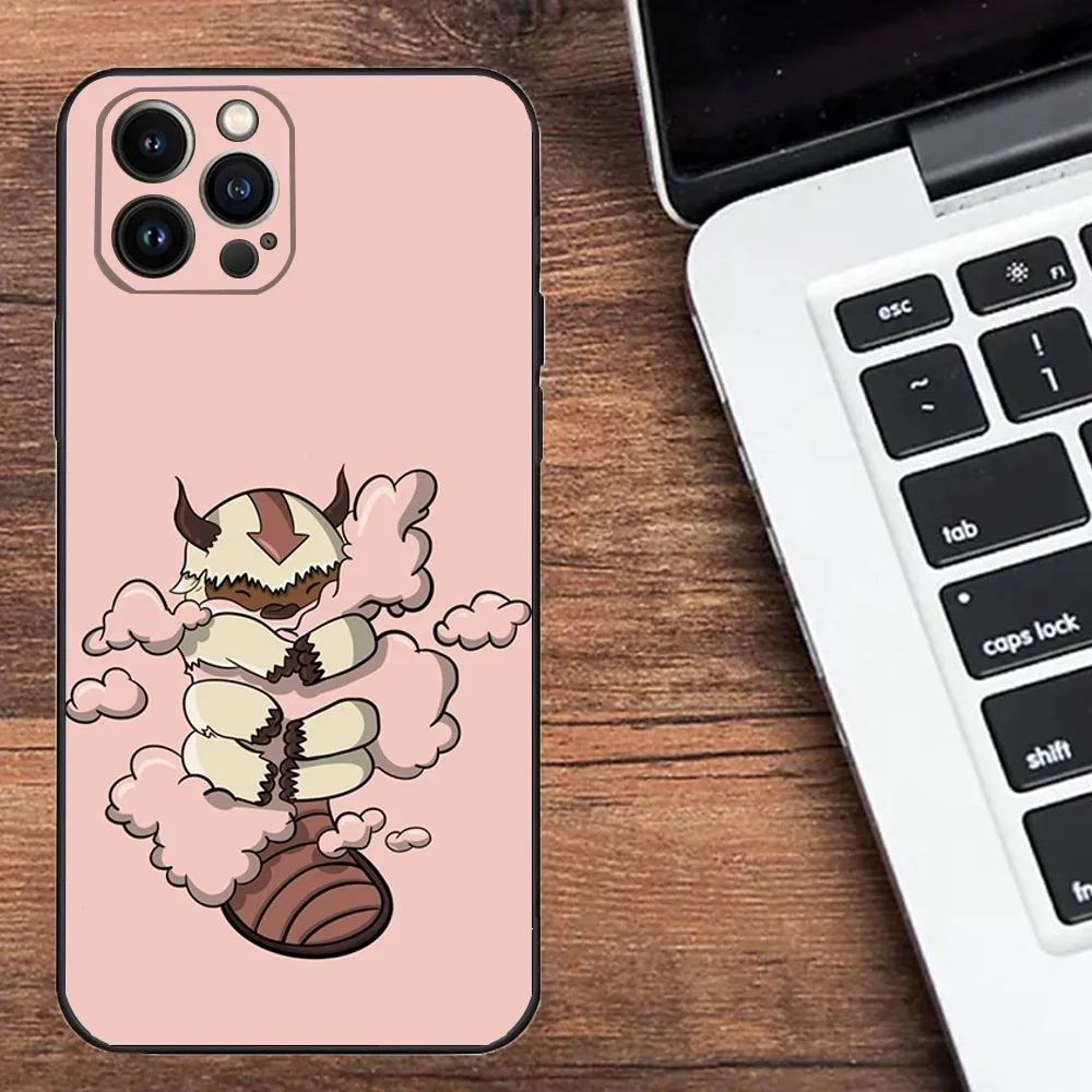 Avatar Appa Yip Yip Phone Case For Apple iPhone 15,14,13,12,11,XS,XR,X,8,7,Pro,Max,Plus,mini Silicone Black Cover image 5