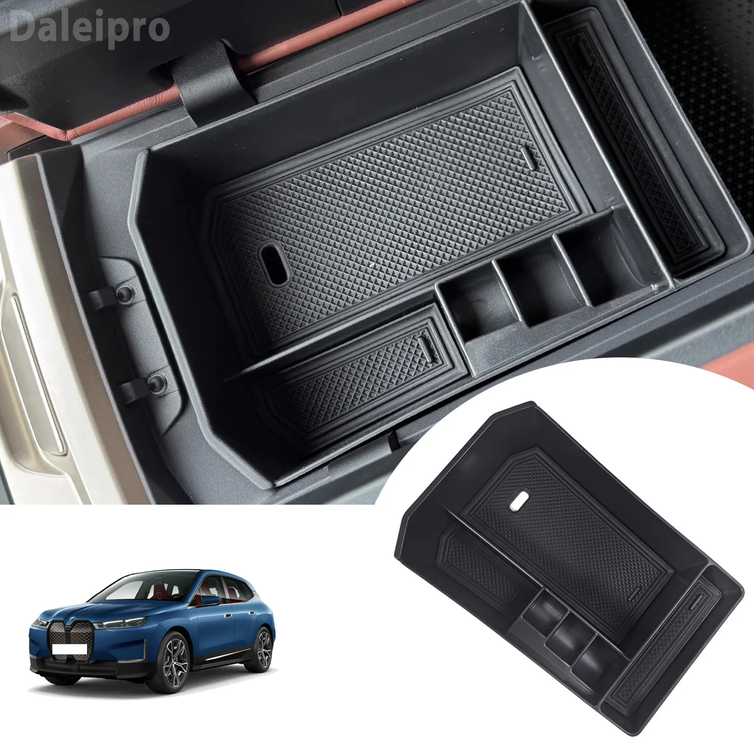 For BMW iX 2022 2023 2024 2025 2026 i20 xDrive Center Console Organizer Tray Armrest Storage Box Layered Storage Box Accessories