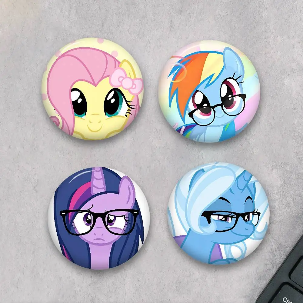1pc My Cartoon P-Pony L-Little New Brooches Soft Button Pin Funny Silly Gnarpy On A Skateboard Meme Badge Gamer Collection