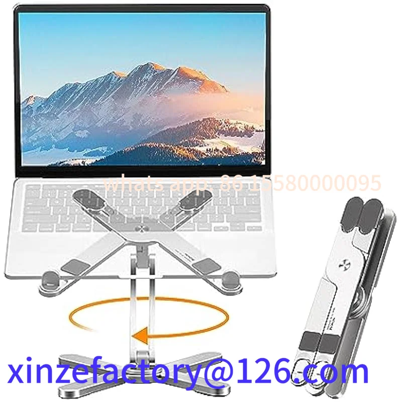 

Customizable Stand with 360 Rotating Base, Computer Notebook Laptop Riser Metal Holder