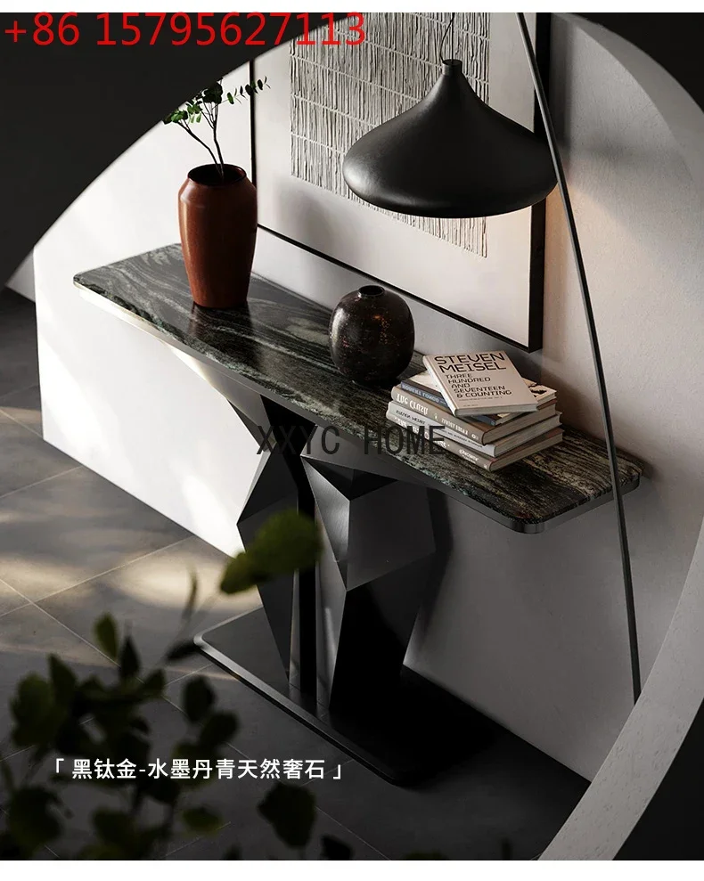 

Настольный стол из черного ореха в стиле «доступная роскошь» для прихожей, современный минималистичный настенный стол из серии «Новая коллекция»