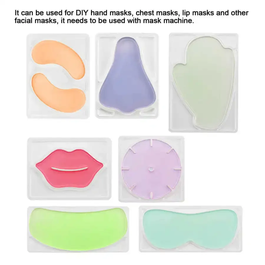 Molde de mascarilla Facial transparente reutilizable, Parche de rejuvenecimiento, hidratante, labios, ojos, nariz, herramienta de bricolaje, 7 unidades por juego