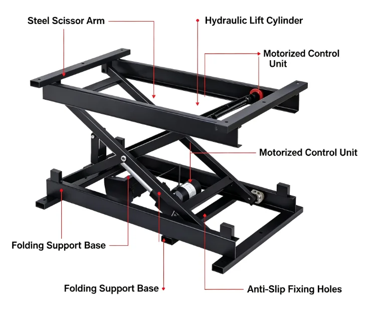 Electric Folding Lifting Iron Bracket Height‑Adjustable Hardware for Coffee Tea Dining Table Furniture Lifter Elevator Kit