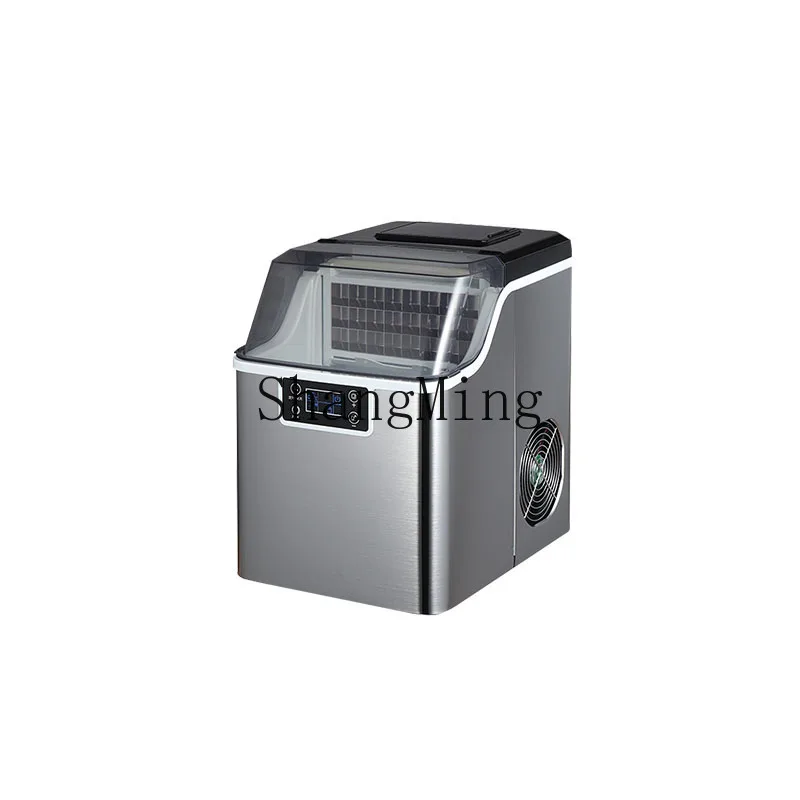 ماكينة صنع الثلج الجديدة SM منزلية صغيرة عنبر أوتوماتيكية بالكامل لمتجر الشاي والحليب ماكينة مكعبات الثلج التجارية