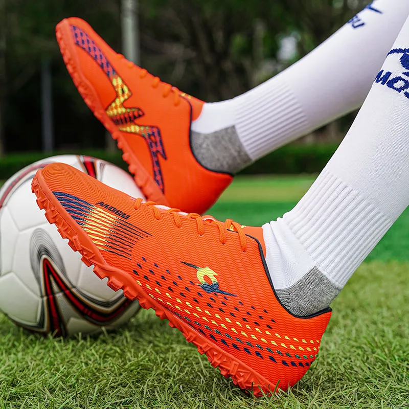 Unisex-Cleats Soccer Shoes High-top Spikes Football Shoes for Young Professional Training Turf Indoor Ankle Boots