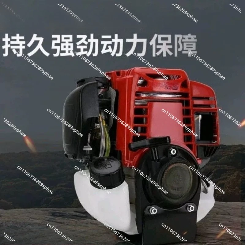 Four-stroke lawn mower engine with side-mounted garden power mainframe
