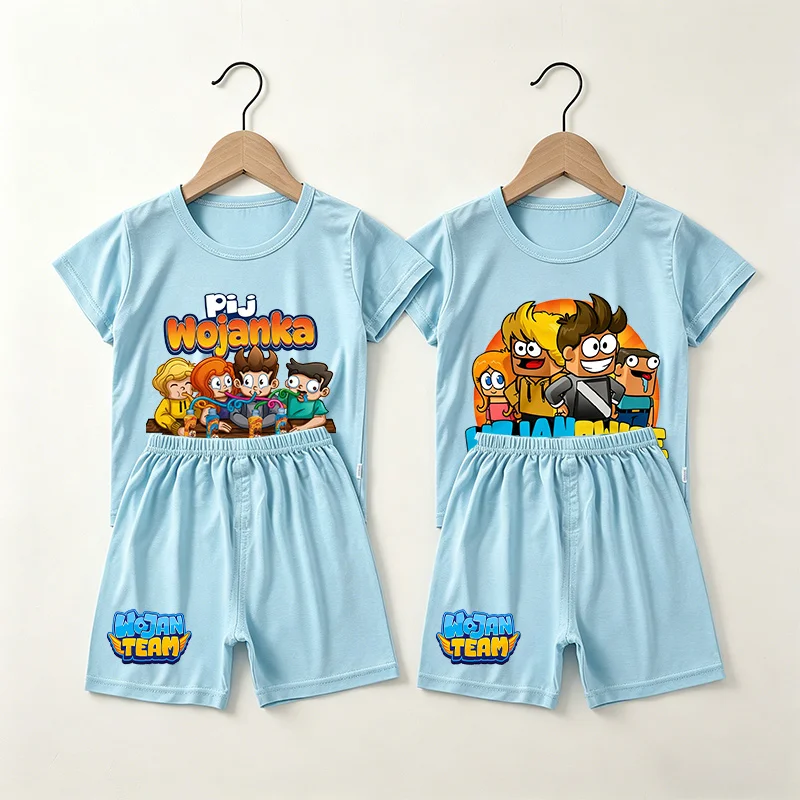 Пижамный-костюм-wojans-team-для-мальчиков-и-девочек-комплект-из-2-предметов-одежда-для-сна-с-мультяшным-аниме-принтом-летняя-тонкая-домашняя-одежда-комплект-из-топа-и-шорт-для-детей