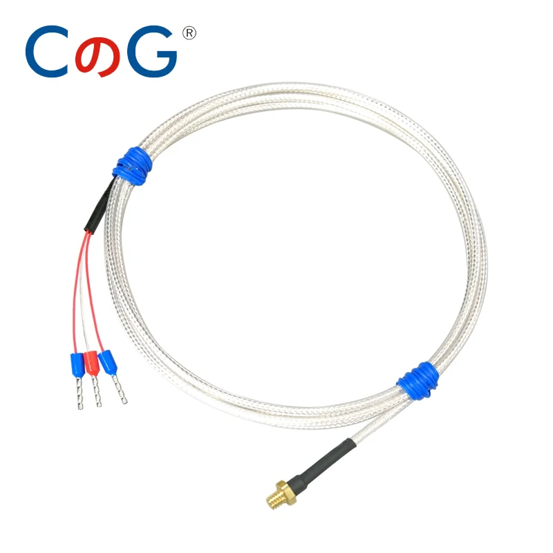 CG PT100 Type M4 Screw Temperature Sensor High Precision 3D Printer Sensor Thermal Resistance with Waterproof PTFE 0.5/1M Wire