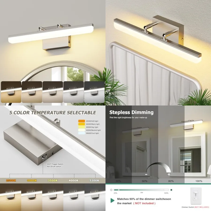 

Vanity Light,"Dimmable LED Bathroom Light Bar with 5CCT, Adjustable Angle Modern Wall Lightg for Bathroom, Powder Room, Bedroom
