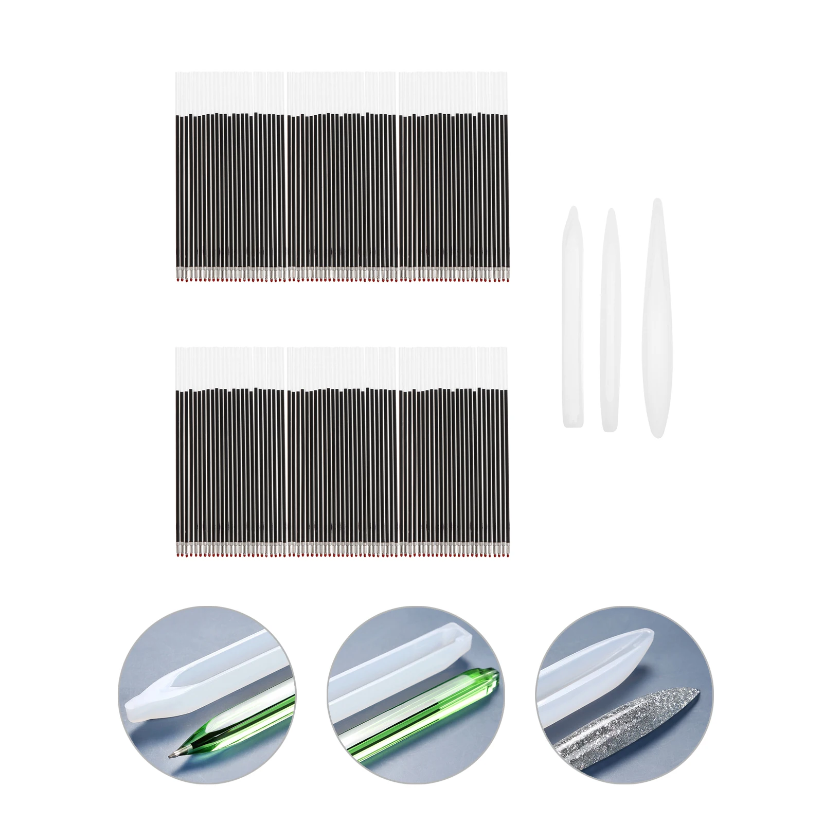

3pcs Pen Mold Set Epoxy Casting Shape Silicone DIY Student Ballpoint Mold Gift Jewelry Accessories Craft Project