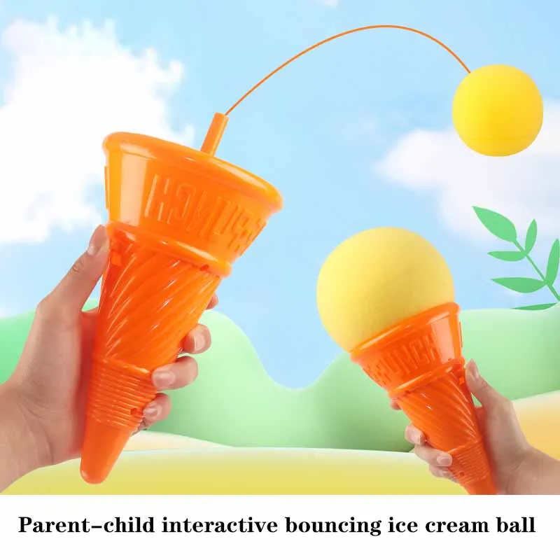 Grande boule gonflable de crème glacée pour enfants, jouets de sport d'interaction parent-enfant en plein air avec UL, boule d'éjection d'éponge, accessoire de jeu