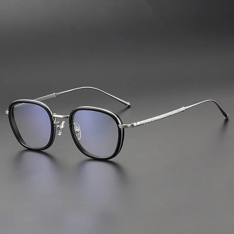 

Japanese Style Pure Titanium Eyewear Frame Fashion Retro Glasses Carving Engraving Designer High Quality Eyeglasses Wholesale