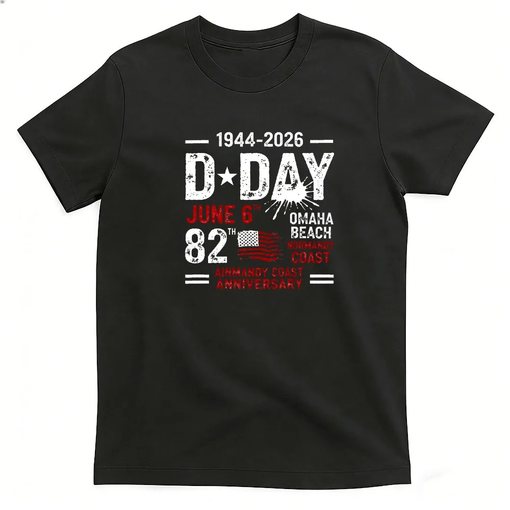 82nd Anniversary of The Normandy Landings (D-Day) Printed Pattern T Shirt Men Clothes Fashion Casual Short Sleeve T-shirt view 2