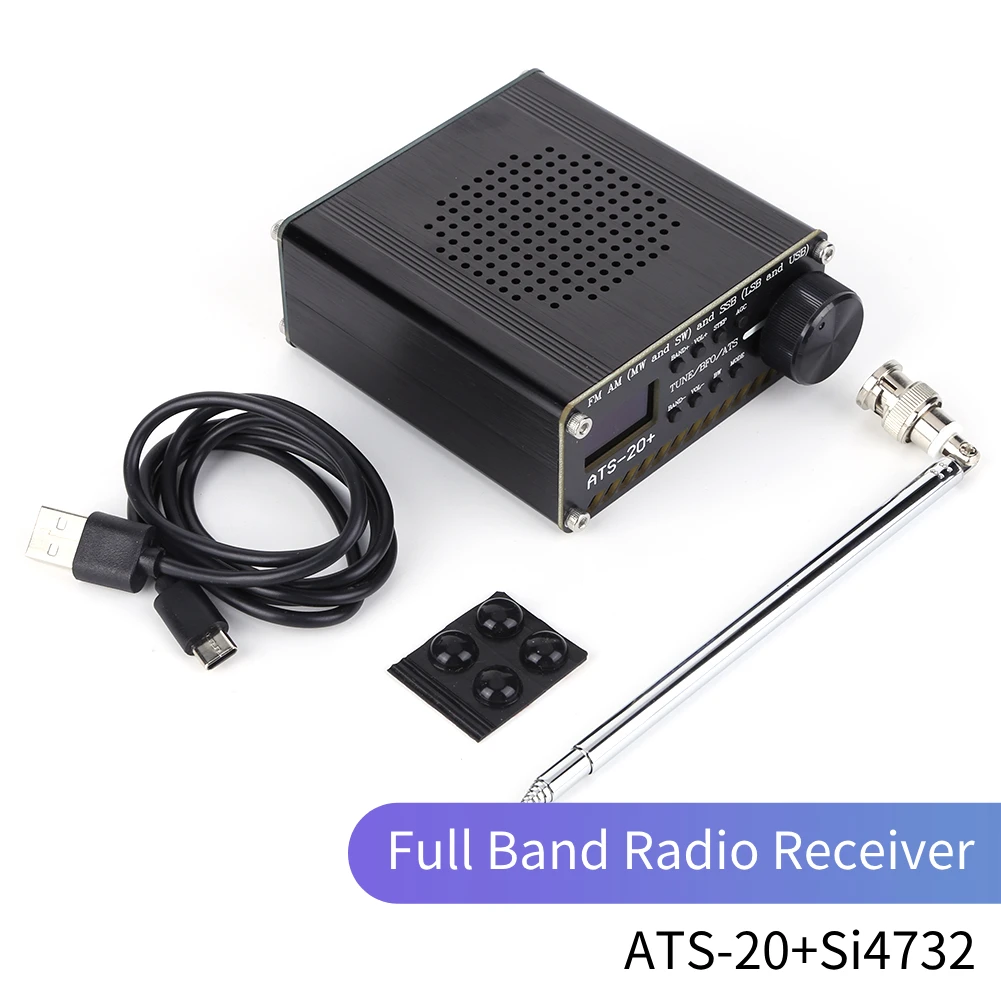 ATS-20+Si4732 Full Band Radio Receiver Built-in Battery Portable Handheld Radio Recorder 0.96 Inch OLED Screen with Antenna