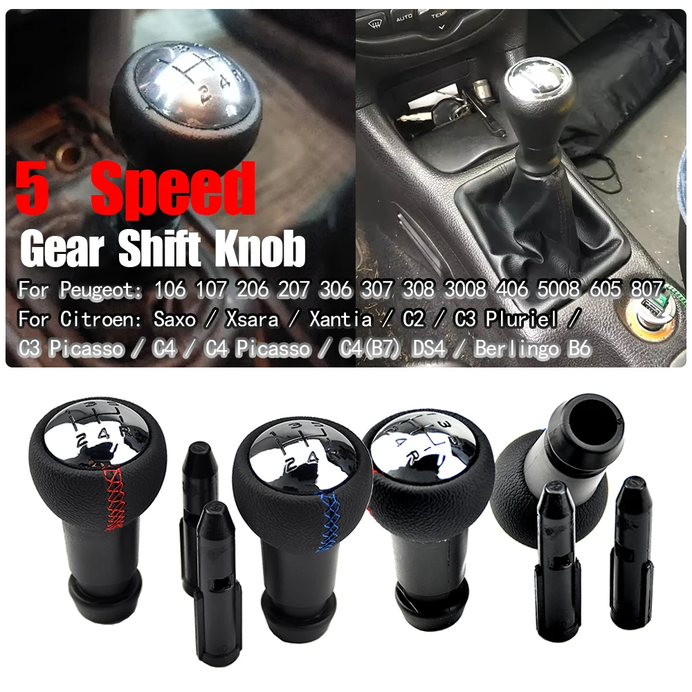 

Gear Shift Knob for Peugeot 106 107 205 206 207 306 307 308 309 405 406 407 508 605 607 for Citroen C1 C3 C4 Lever Change Knob