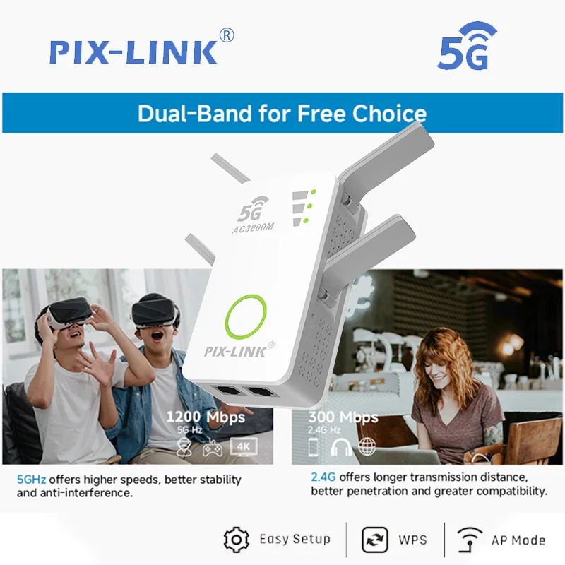 3800Mbps Wireless 4-in-1 WiFi Repeater/AP/Router/Client 3800Mbps Dual Band for Flexible Home Network Setups For Home AC09Q