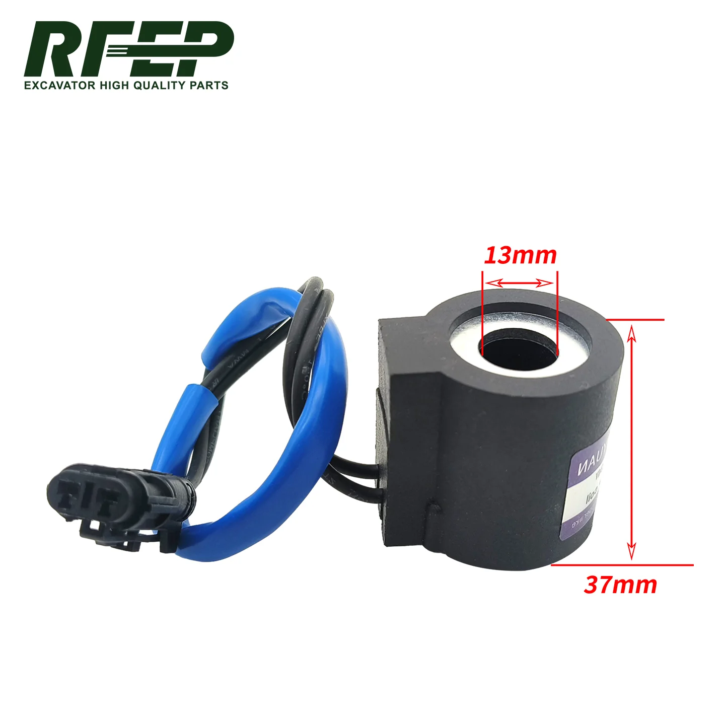 Hydraulic Solenoid Valve Coil Inner Hole 13mm Height 37mm Fit Caterpillar 150 Excavator Hydraulic Control Replacement Spare Part