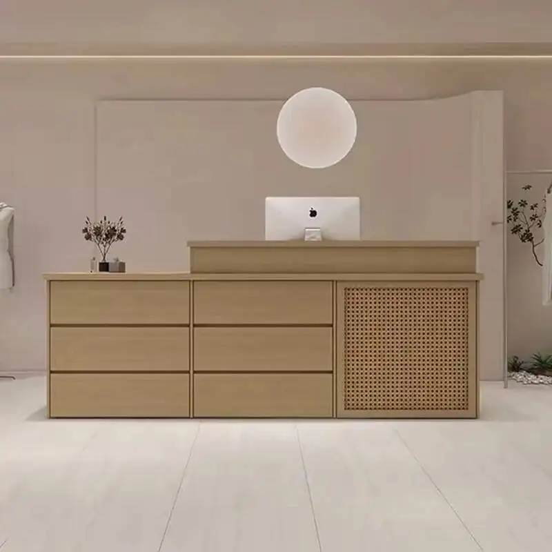 

Wood Modern Reception Desks Shop Beauty Bar Luxury Hotel Restaurant Reception Desks Executive Comptoire Accueil Trendy Furniture