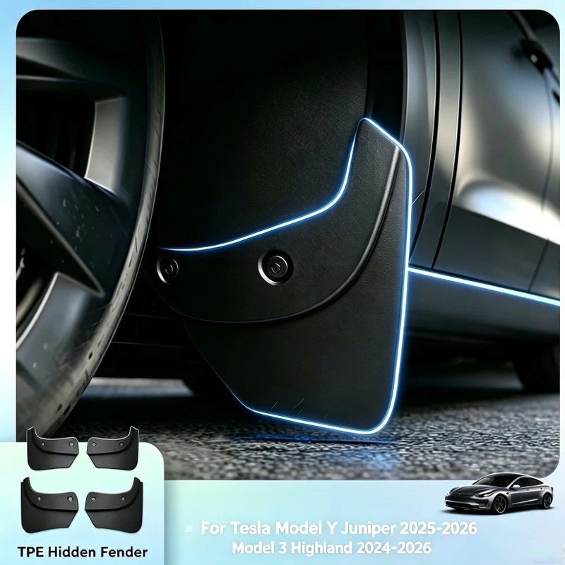 For Tesla ModelY Juniper 3 Highland Wheel Mud Flaps Splash Guards MudFlaps Front Rear Fender TPE Mudguards Protector Accessories