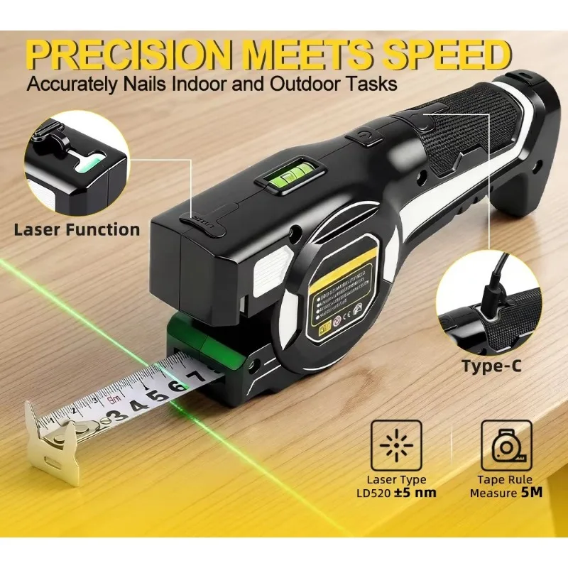 2 In 1 Laser Distance Meter Steel Tape Measure Cross Line Infrared Rangefinder Indoor Decoration Engineering Measuring