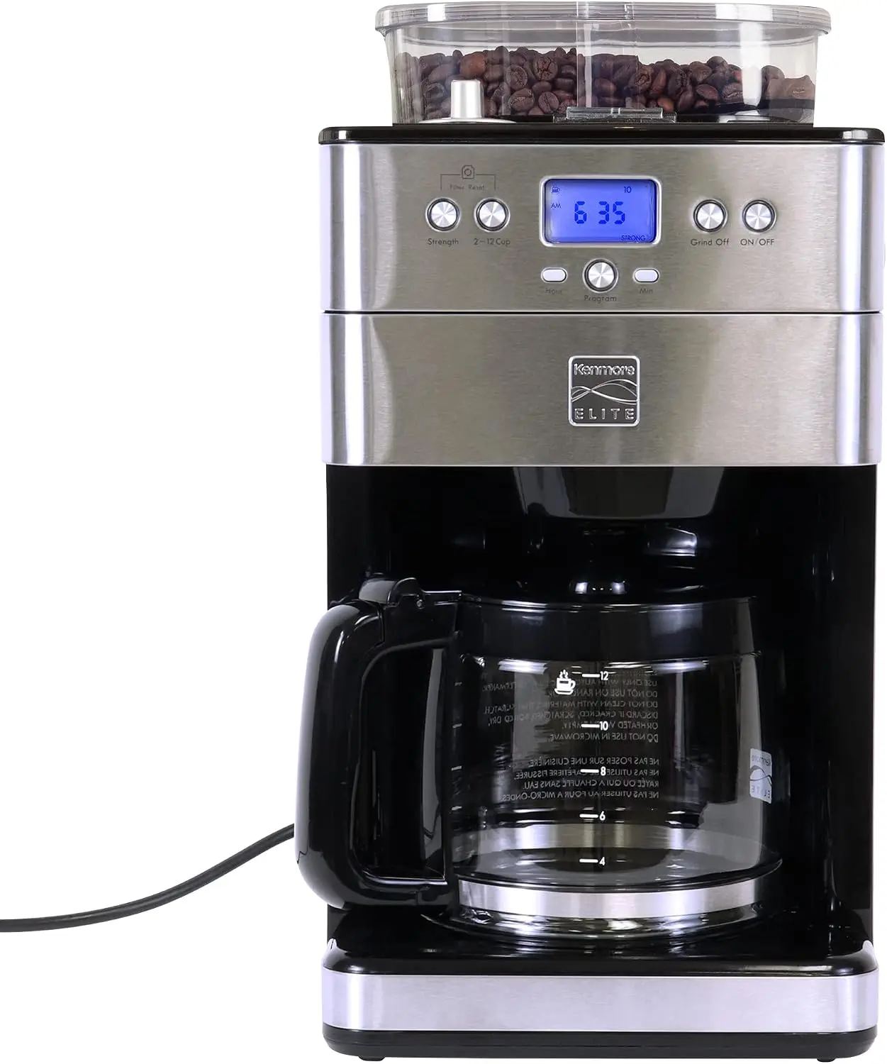 Brand new Kenmore Elite Grind and Brew Coffee Maker w/ Burr Grinder, 12 Cup Programmable Automatic Timer Brew Coffee Machine