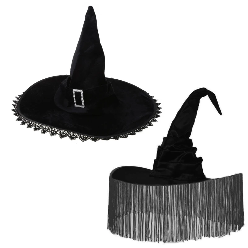 Women Witchcap Wizard Hat Carnival Costume Night Club Hat Halloween Headdress Dropshipping