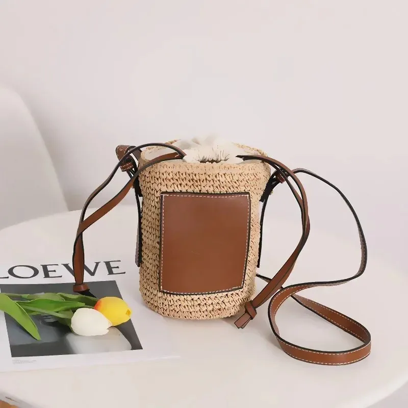 

New Multifunctional Cross Woven Bag for BeachVacation Country Fashion Style Lafitte Hay Cube Bag for Summer