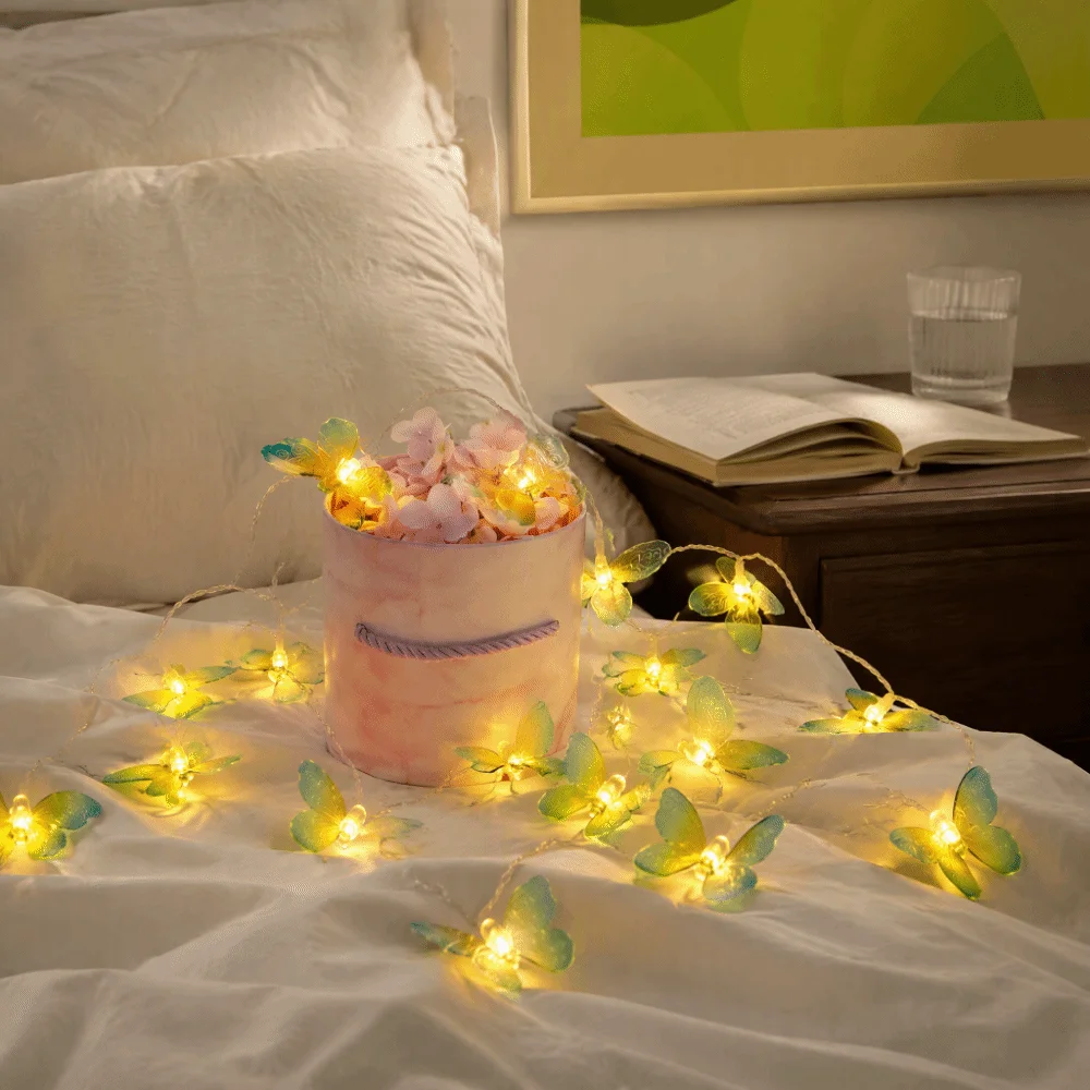1.5m/3 Meters Butterfly String Light Painted Electroplated LED Fairy Light Battery Operated Christmas Decoration Light
