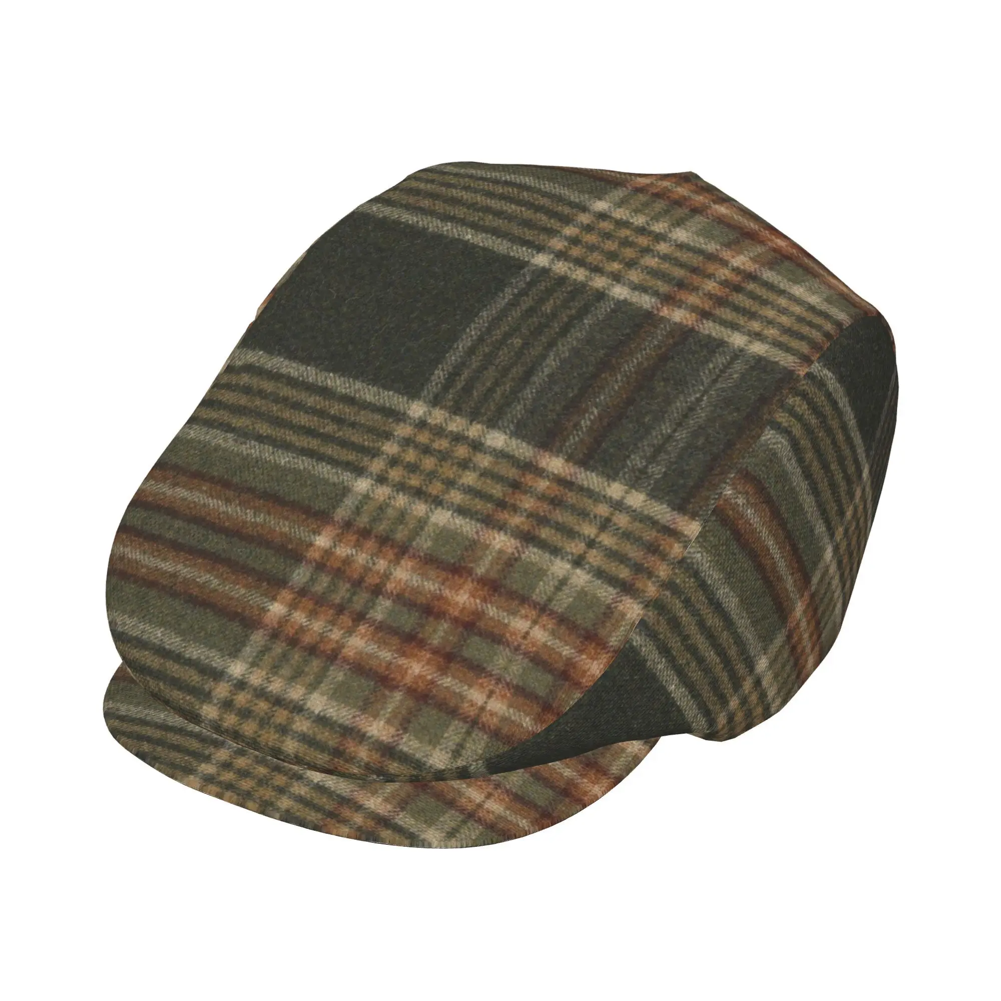 1pc of Classic Multicolored Tartan Fabric Flat-Top Hats Suitable for Both Men And Women, Including Newsboy Caps, Berets, Irish