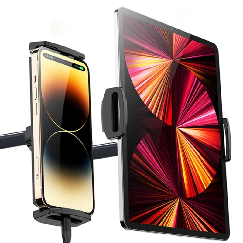 Multiple Tablets Computer Stand With Sturdy Clamp And Foldable Design For Travel And Work