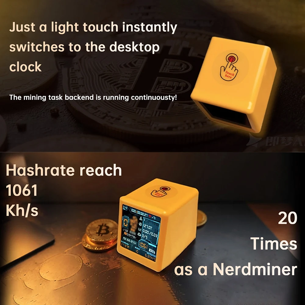 Bitcoin Miner BTC مجموعة اليانصيب العشوائية معدل التجزئة: 1060 كيلو هرتز/ثانية وحدة اليانصيب بيتكوين ساعة سطح المكتب ESP32-DROOM مجلس التنمية #6