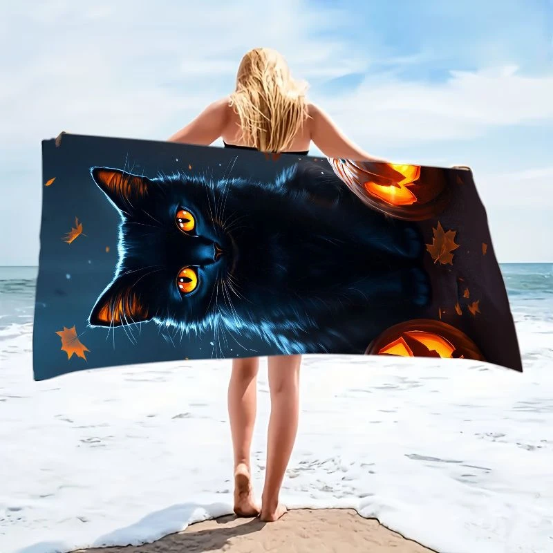 Summer Holiday Mediterranean Landscape Microfiber Beach Towel 1 Pcs Sandproof Waterproof 2D Flat Printed Surf Bath Towel Outdoor