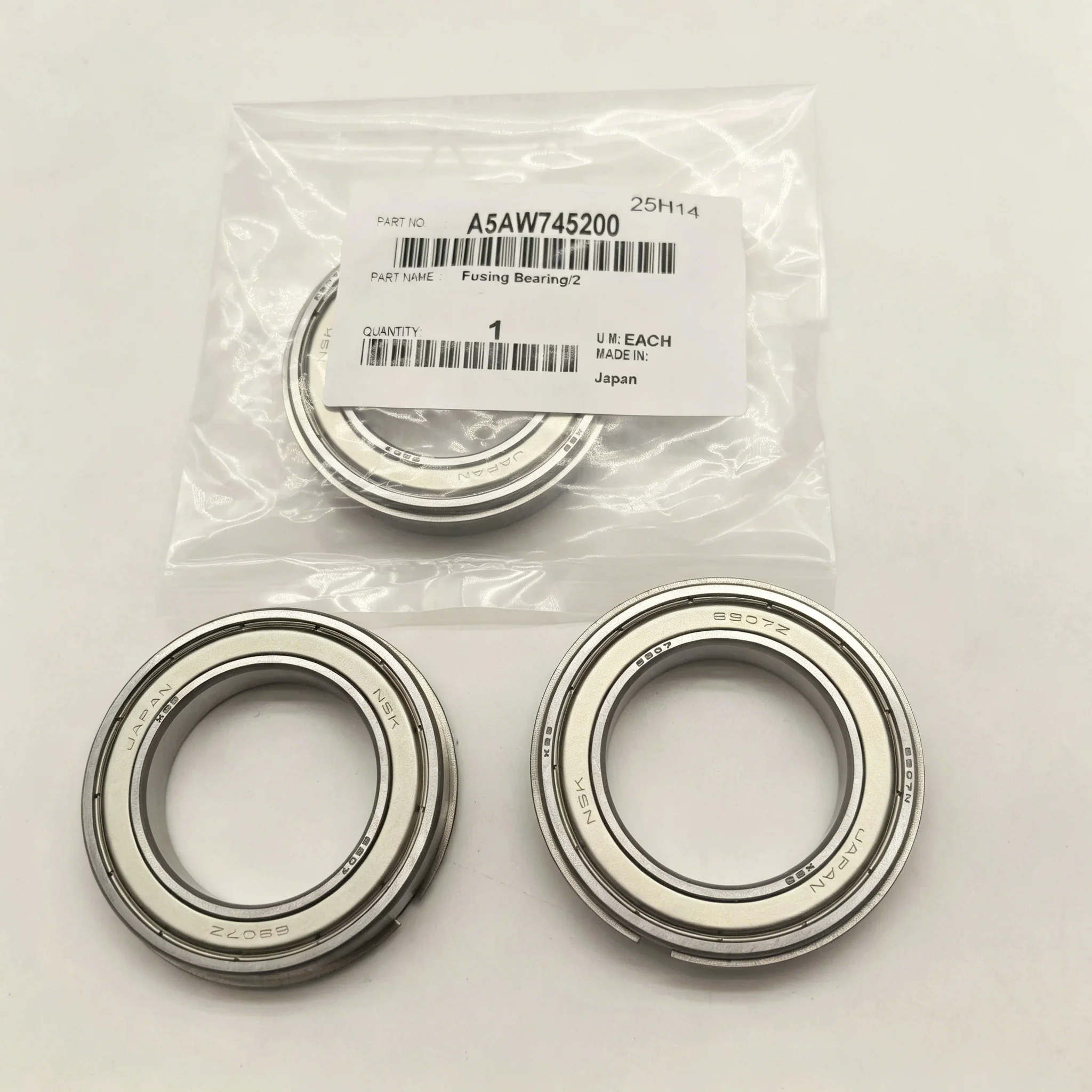 A5AW74520 Original Fuser Middle Roller Bearing for Konica Minolta C1085 1100 6085 6100 12000 Fusing Bearing
