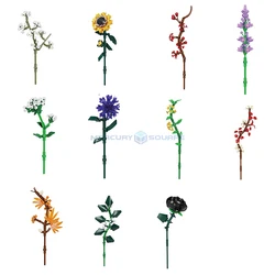 Single Flower Model Building Blocks MOC 92040 Bouquet Flower Arrangement Art Ideas Plant Collection Bricks Ideas DIY Toy Gift