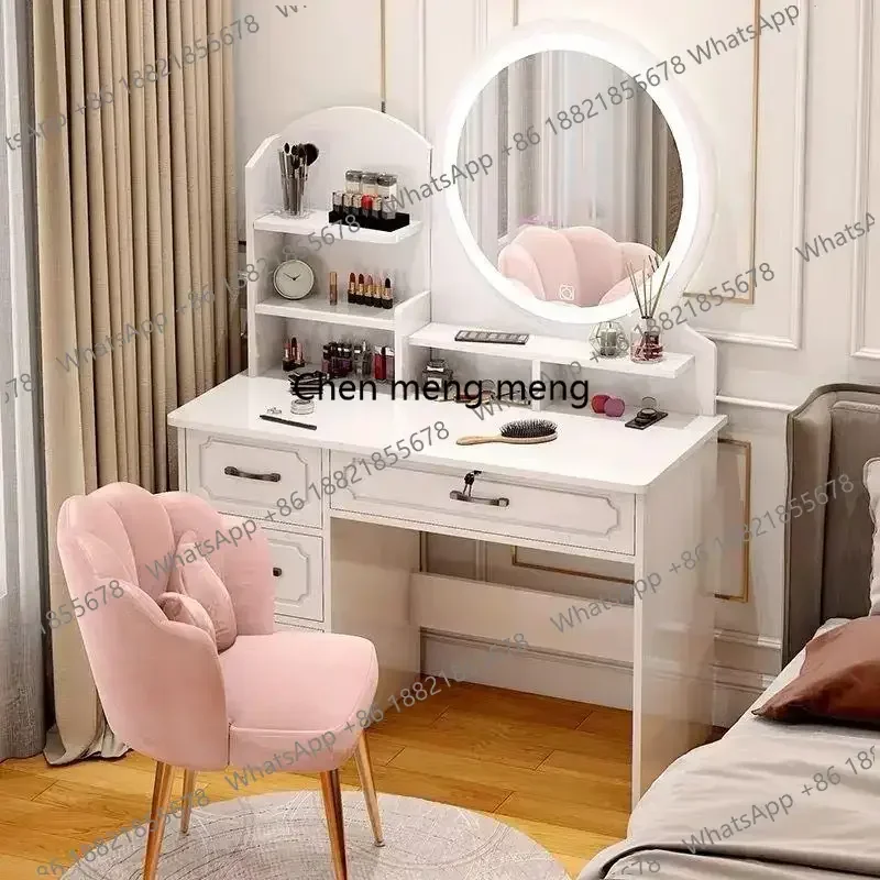 

Women Stool Box Dresser Eithe White Nordic Wood Modern Living Room Dressing Table Mirror High End Schminktisch Bedroom Furniture