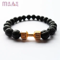 official-website tiki по 1 грн все Man Live Lift Volcanic Lava Beaded Bracelet New Live Lift Fitness Barbell Charm Bracelets