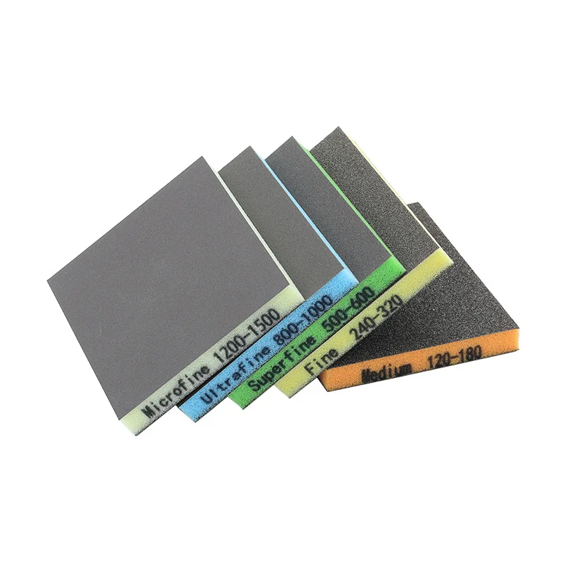 Dual-Sided Sponge Sanding Block 120-1500 Grits Hand Grinding Block Pad For Stone Marble Ceramic Polishing Pads Abrasive Tools