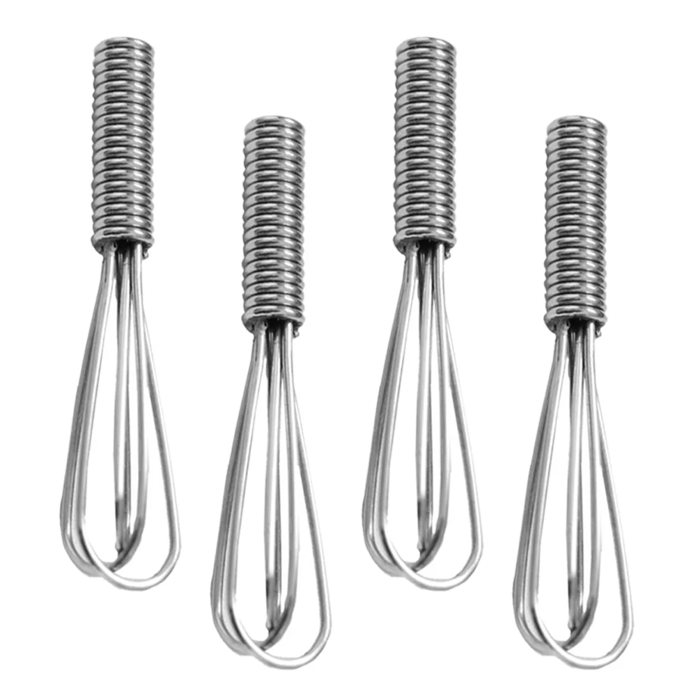 4 Pcs Small Whisk Miniature Food Toy Egg Beater Toys House Decoration Silver Micro Scene