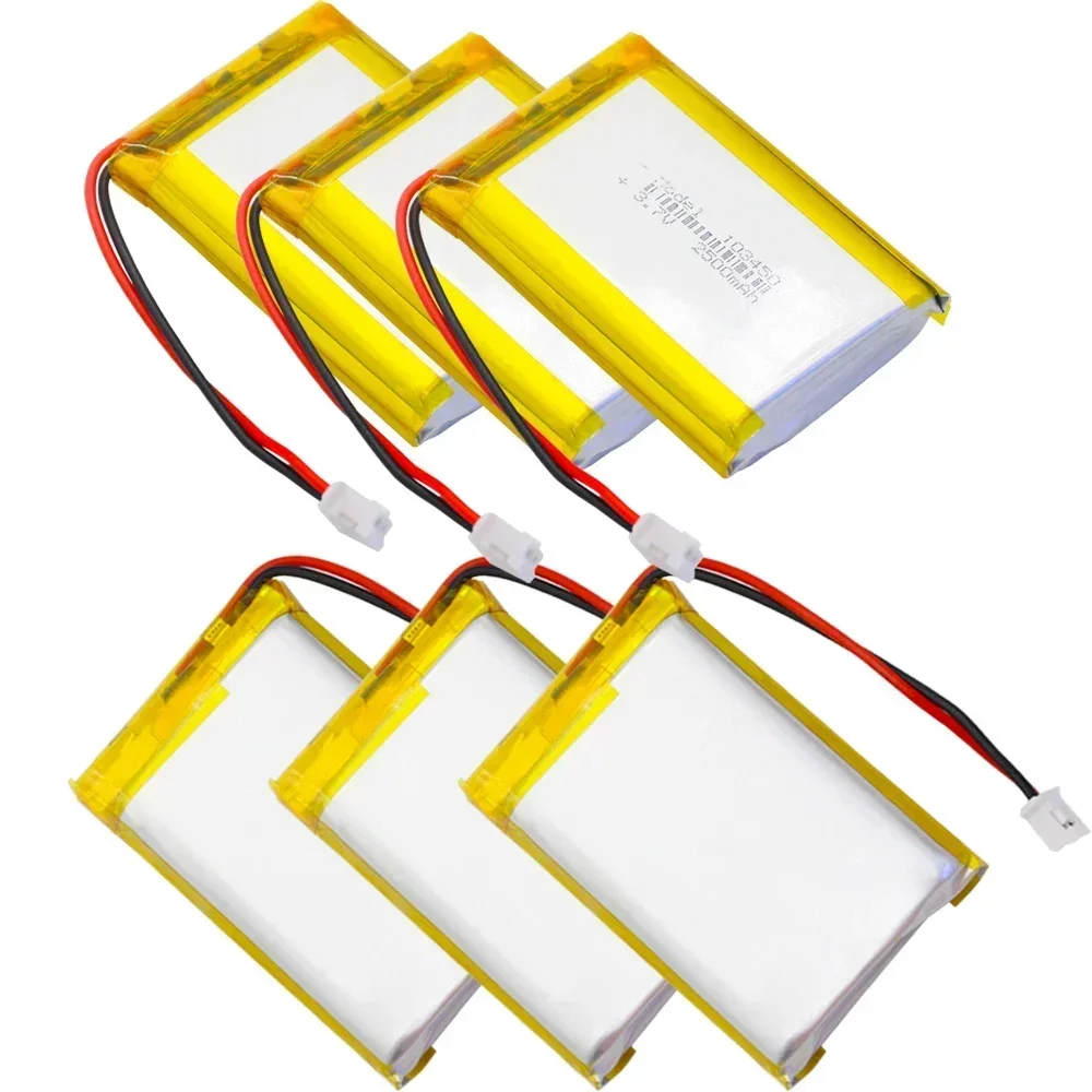 High Capacity 3.7V 103450 2500mAh Rechargeable Polymer Lithium Battery  for PS4 Cameras GPS Bluetooth Speakers  PH  2pin plug