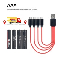 Soshine  AAA USB Rechargeable Li-ion Battery AAA 1.5V 600mWh Lithium Batteries with 4-in-1 USB Cable for Flashlight Toys Camera
