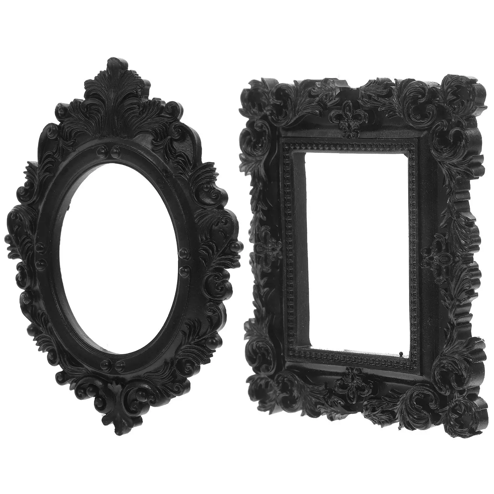 Oval Vintage Resin Photo Frame, 2 Pcs Set