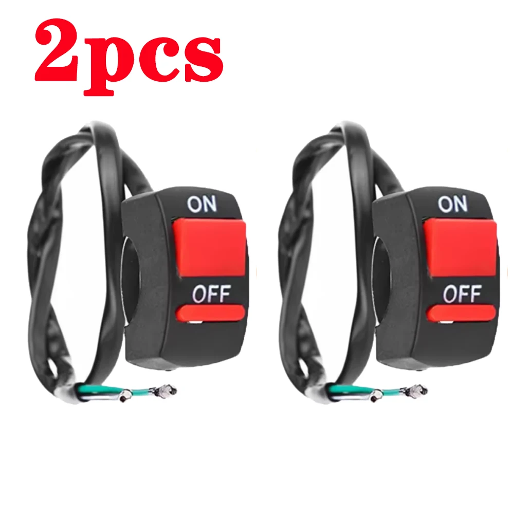 2 шт. универсальный руль мотоцикла, переключатель пламени, кнопка включения и выключения для мотоцикла, квадроцикла, велосипеда, 12 В/10 А, черный