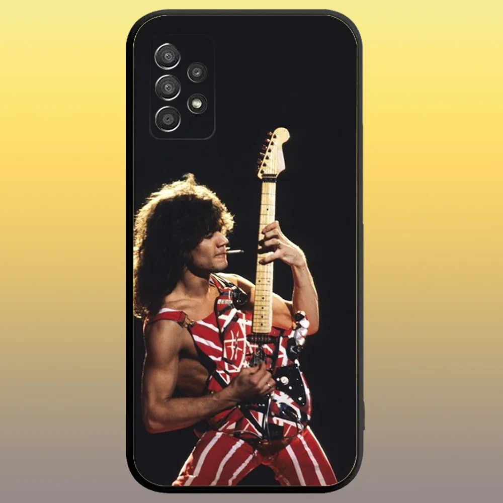 E-Eddie V-Van H-Halen Graphic Guitar Phone Case for SamsungA 91,80,73,72,71,70,53,52,51,42,41,40,30,22,21,20,S Soft Black Case