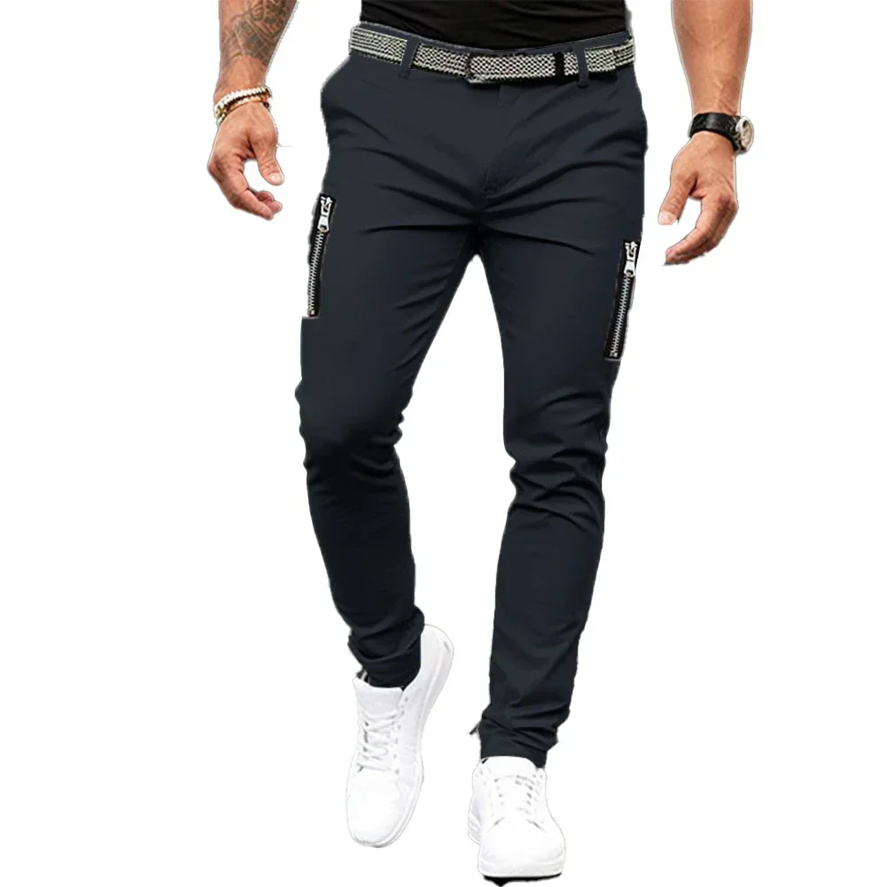 Fashion Men's Slim-Fit Stretch Chino Trousers Comfortable And Breathable Pants Perfect For Daily And Sports Activities