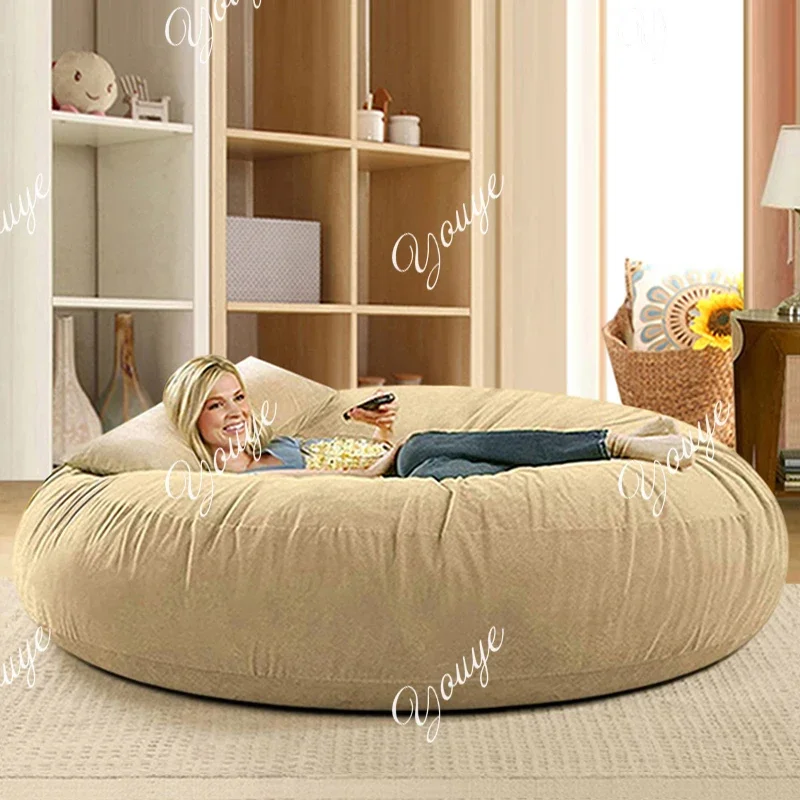 MX Large Velvet Green Sofa Yellow Bedroom Washable Double Floor Filling Puffs Bean Bag Lazy Sleeper Adults Canape Salon Furnitur