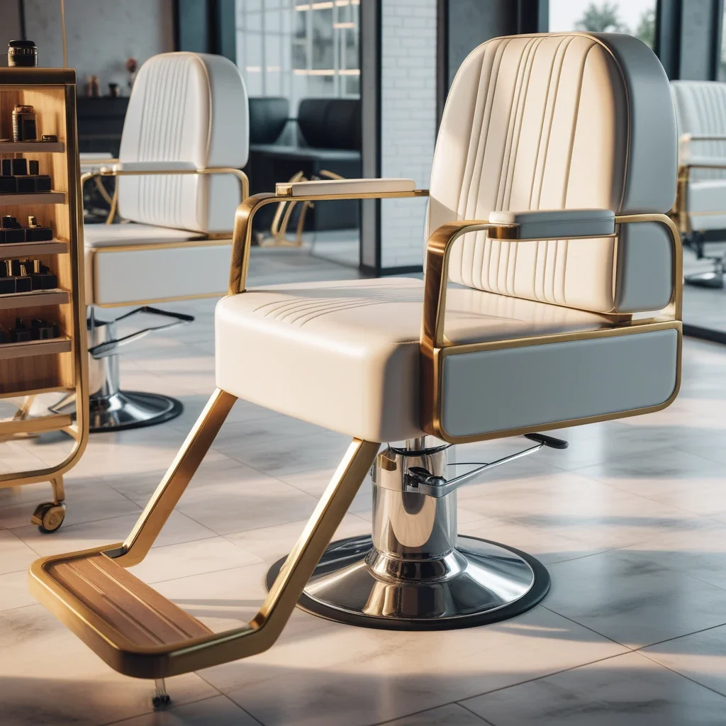 

Beauty Luxury Barber Chair Hairdressing Gold Swivel Makeup Shampoo Salon Chair Professional Silla De Barbero Salon Furniture