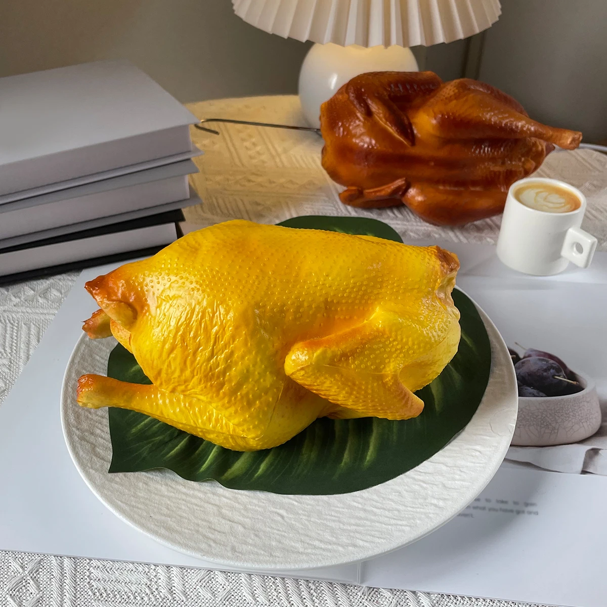 1PC Simulation Lebensmittel geröstetes Huhn Modell künstliches PU-Material Modell Huhn Restaurant Dekoration lustiges Spiel